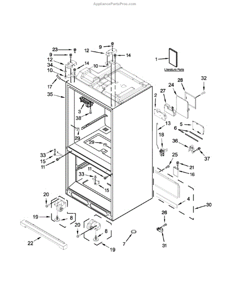 Parts for Kenmore 596.72382411 (59672382411, 596 72382411): Cabinet ...