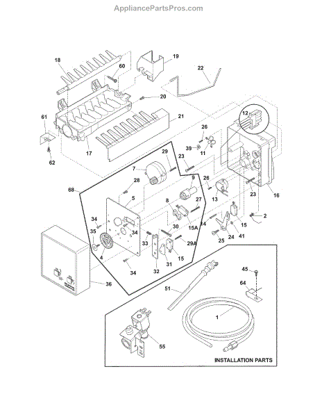 Parts for Kenmore 253.78892016 (25378892016, 253 78892016): Ice Maker ...