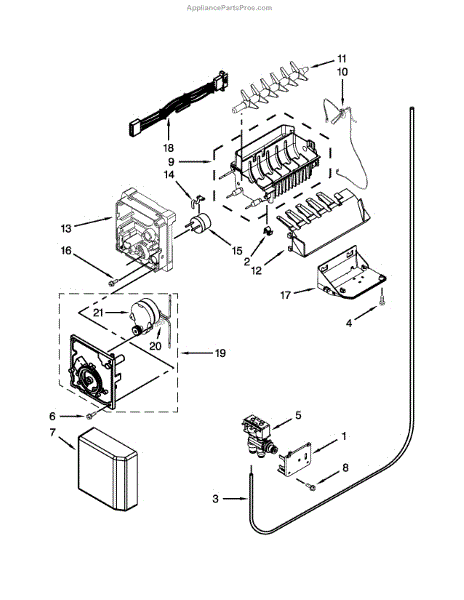 Parts for Kenmore 106.51139210 (10651139210, 106 51139210): Icemaker ...