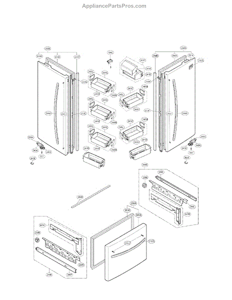 Parts for Kenmore 795.71304012 (79571304012, 795 71304012): Door Parts ...