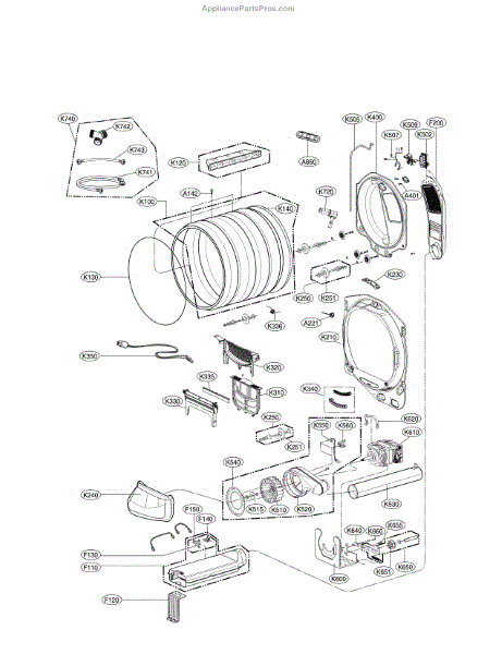 Parts for LG DLEX7600KE: Drum and Motor Parts - AppliancePartsPros.com
