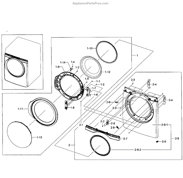 Parts for Samsung DV431AGP/XAA-01: Front Assy Parts