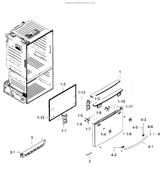 Parts for Samsung RF28HFEDBBC/AA-06: Freezer Door Parts ...