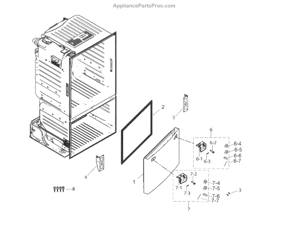 Parts For Samsung RF263TEAESR/AA-04: Freezer Door Parts ...