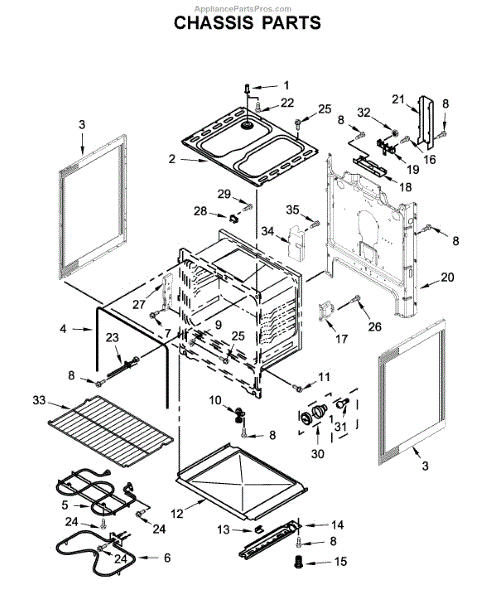 Parts for Whirlpool WFC150M0EB3: Chassis Parts - AppliancePartsPros.com