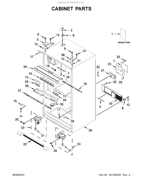 Parts for Whirlpool WRX735SDHZ01: Cabinet Parts - AppliancePartsPros.com