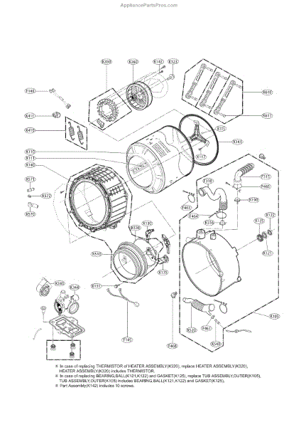 Parts For Kenmore 796.41162411 (79641162411, 796 41162411): Drum Parts 