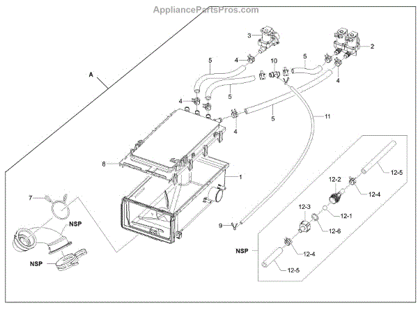 Parts for Kenmore 402.49032011 (40249032011, 402 49032011): Drawer ...