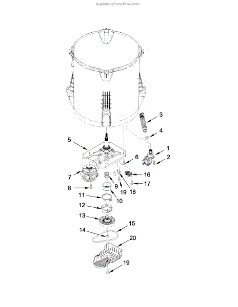 Parts for Kenmore 110.22342511 (11022342511, 110 22342511): Gearcase ...