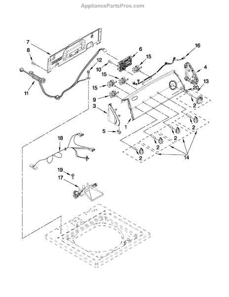 Parts for Kenmore 110.21302013 (11021302013, 110 21302013): Console and ...