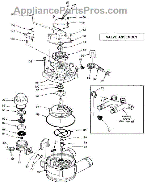 Parts for Kenmore 625.348732 (625348732, 625 348732): Valve Assembly ...