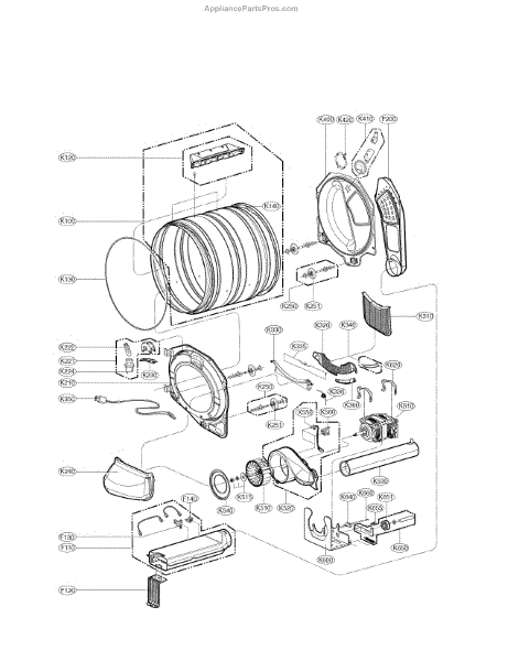 Parts for Kenmore 796.81572210 (79681572210, 796 81572210): Drum and ...