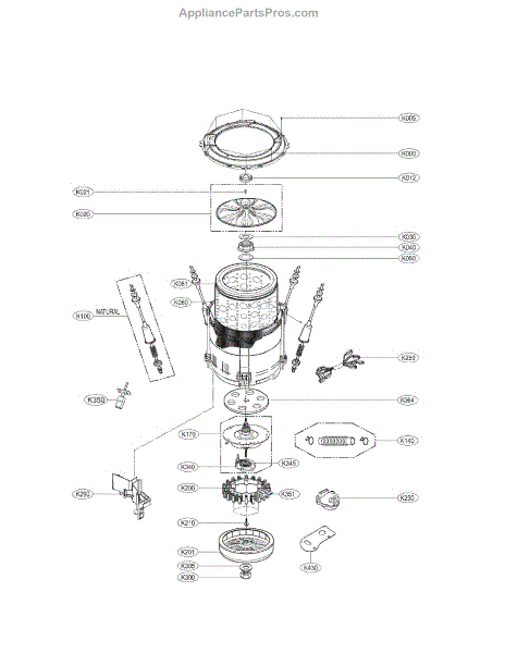 Parts for Kenmore 796.31512211 (79631512211, 796 31512211): Tub