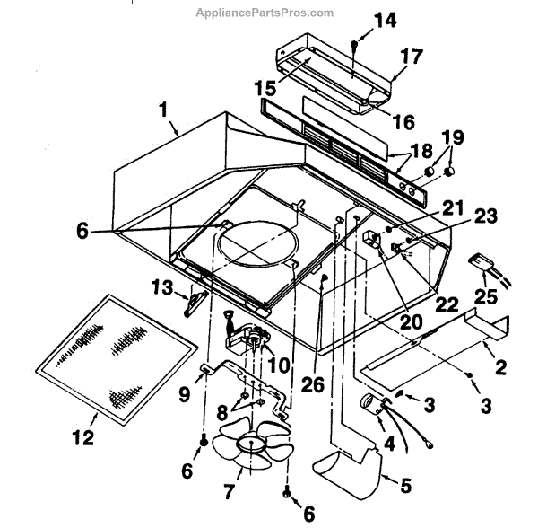 Parts for Kenmore 233.51840592 (23351840592, 233 51840592) Hood Assy