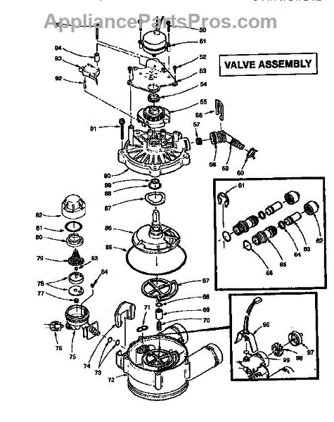 Parts for Kenmore 625.348470 (625348470, 625 348470): Valve Assembly ...