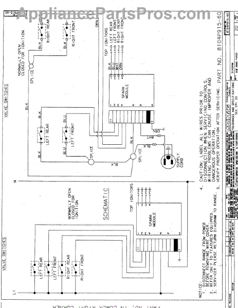 Parts for Jenn-Air JGC8430BDB: Wiring Information Parts ...