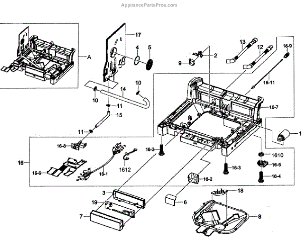 Parts for Samsung DW80F600UTS/AA-0000: Base Assy Parts