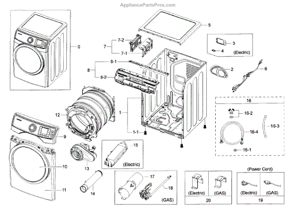 Parts for Samsung DV45H6300EG/A3-0000: Main Assy Parts