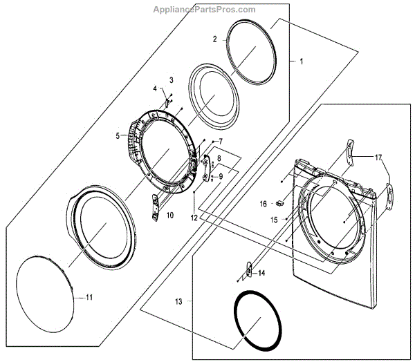 Parts for Samsung DV330AEW/XAA: Door Assy Parts - AppliancePartsPros.com