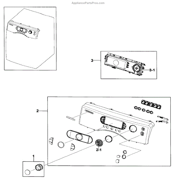 Parts for Samsung DV328AEW/XAA-0001: Control Panel Parts