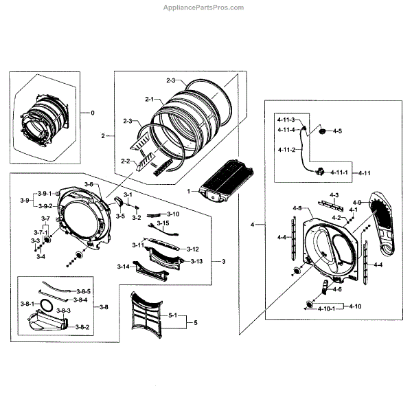 Parts for Samsung DV431AEW/XAA-001: Drum Assy Parts