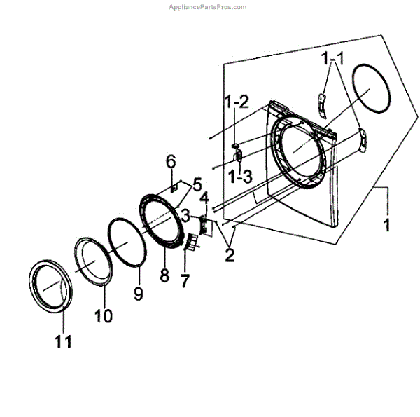 Parts for Samsung DV203AEW/XAA-0000: Door Assy Parts