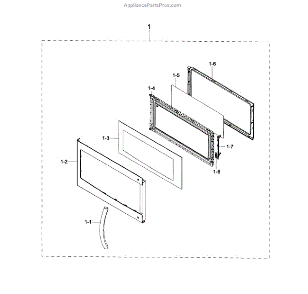 Parts for Samsung ME16H702SES/AA-0000: Door Assy Parts
