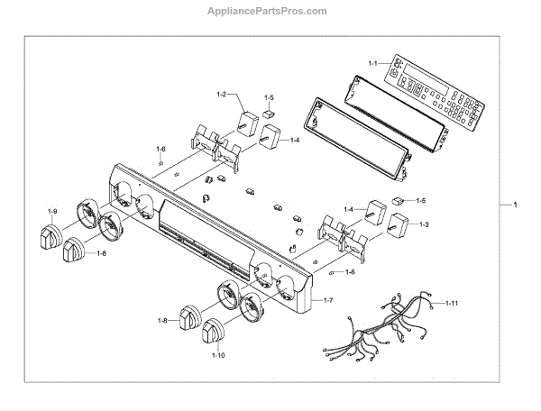 Parts for Samsung NE58F9710WS/AA-0000: Electric Range Control Box Parts