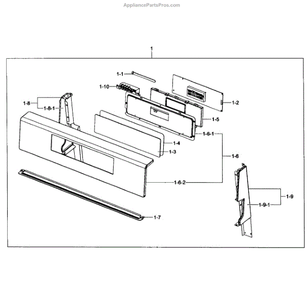 Parts for Samsung FX510BGS/XAA0001 Gas Range Control Panel Parts