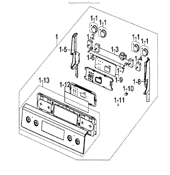 Parts for Samsung FCQ321HTUX/XAA0000 Electric Range Control Panel