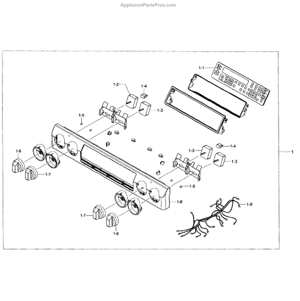 Parts for Samsung NE58F9500SS/AA0000 Electric Range Control Panel