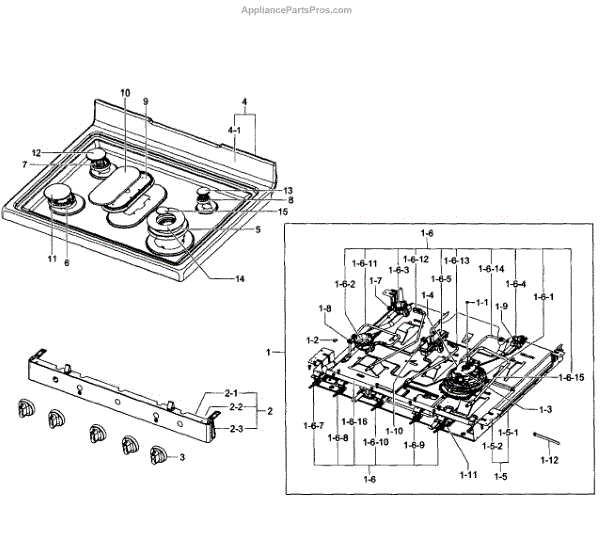 Parts For Samsung Fx710bgsxac 0000 Gas Cooktop Assy Parts 3289