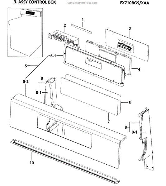 Parts for Samsung FX710BGS/XAA0000 Gas Range Control Box Parts