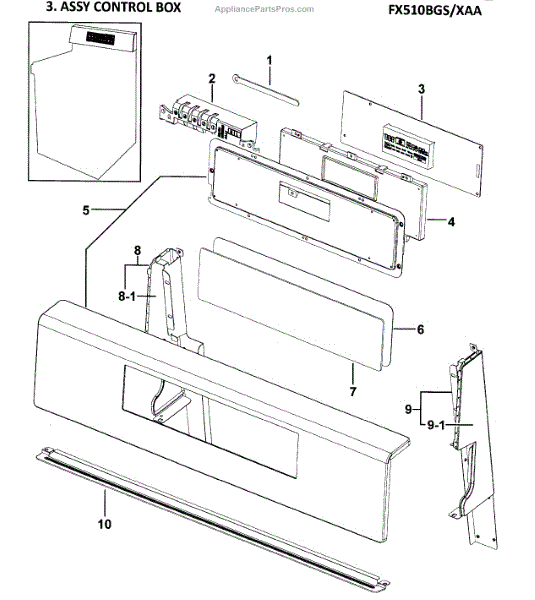 Parts for Samsung FX510BGS/XAA0000 Gas Range Control Box Parts