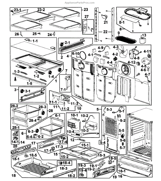 Parts For Samsung Rf266aepn Xaa 0001 Refrigerator Parts