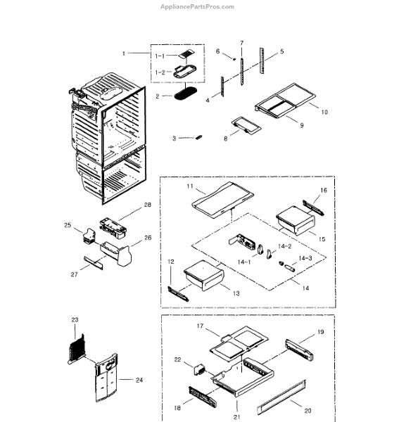 Parts for Samsung RFG297HDRS/XAA0001 Refrigerator Parts