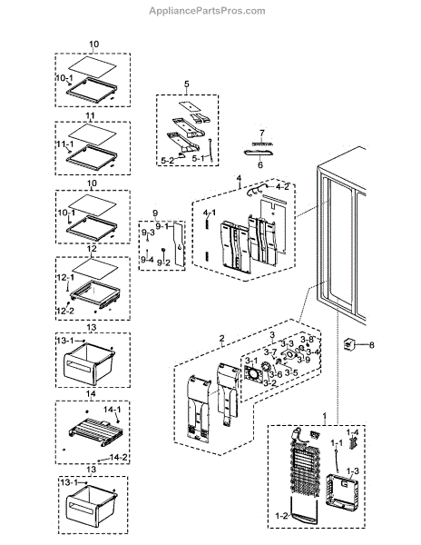 Parts for Samsung RSG257AARS/XAA-0000: Freezer Parts