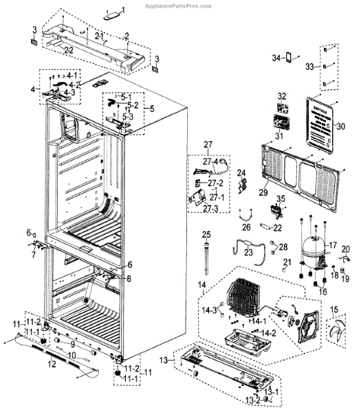 Parts for Samsung RF268ACPN/XAA: Cabinet Assy Parts ...