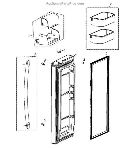 Parts for Samsung RF263AEBP/XAA: Right Door Parts - AppliancePartsPros.com