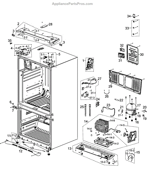 Parts for Samsung RF267AZWP/XAA: Cabinet Parts - AppliancePartsPros.com