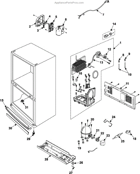 Parts for Samsung RB195BSBB/XAA: Refrigeration Machine Compartment and ...