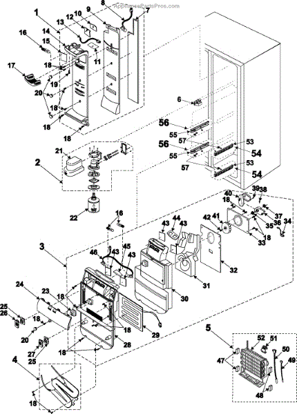 Parts for Samsung RS2555SL/XAA: Refrigeration Refrigerator Compartment ...