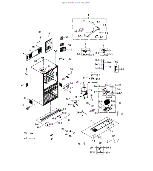 Parts for Samsung RF30HBEDBSR/AA-0000: Cabinet Parts