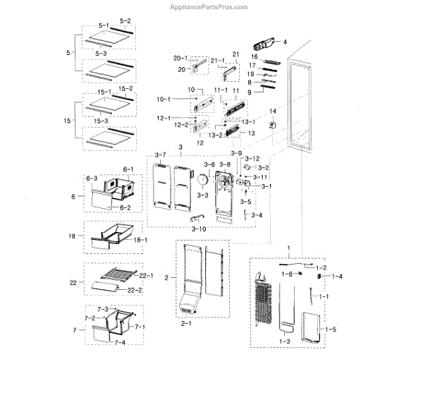 Parts for Samsung RH22H9010SR/AA-0000: Freezer Parts ...