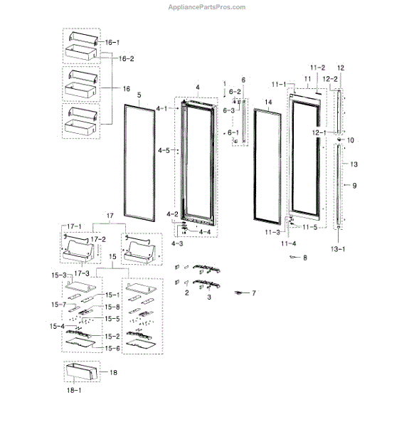 Parts for Samsung RH22H9010SR/AA-0000: Fridge Door Parts