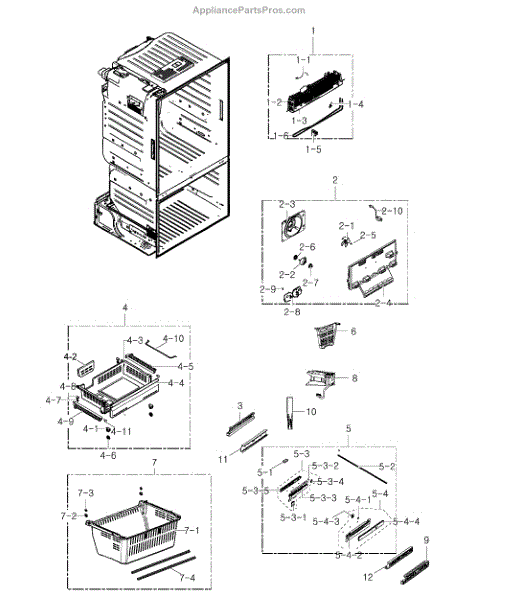 Parts for Samsung RF23HCEDBSR/AA-0000: Freezer Assy Parts ...
