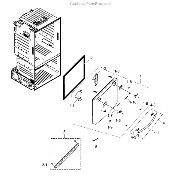 Parts for Samsung RF28HFEDBSR/AA-0000: Freezer Door Parts ...