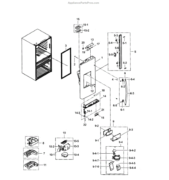 Parts for Samsung RF24FSEDBSR/AA-0000: Left Door Parts ...