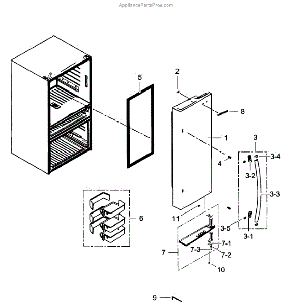 Parts for Samsung RF24FSEDBSR/AA-0000: Right Door Parts ...