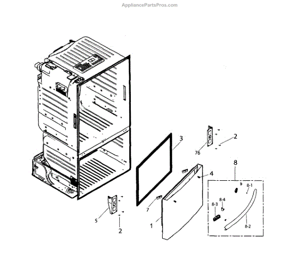 Parts for Samsung RF220NCTASR/AA-0001: Freezer Door Parts ...